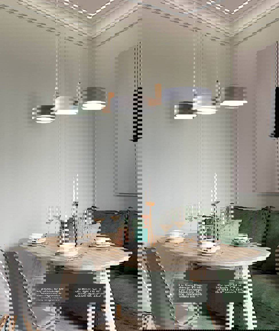 MIRODEMI® Nordic Natural Wood Chandelier with 3 Switchable Colors for Dining Room, Kitchen