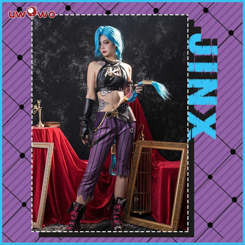 UWOWO Game Jinx Cosplay LOL Arcane Jinx Costume XS-2XL