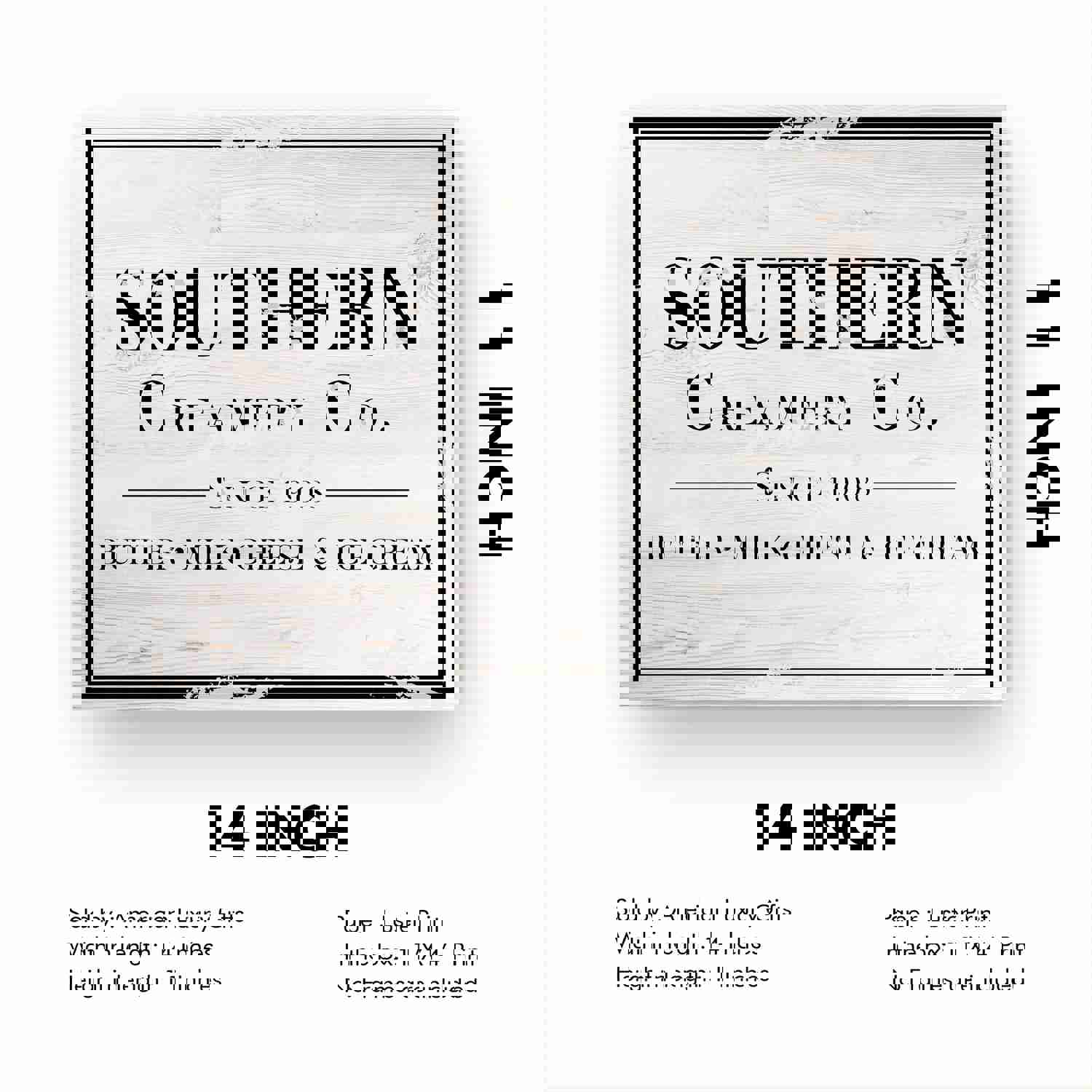 Southern Creamery Co. Vintage Wall Art Sign - 14 x 11 Replica Distressed Poster Print - Ready to Frame