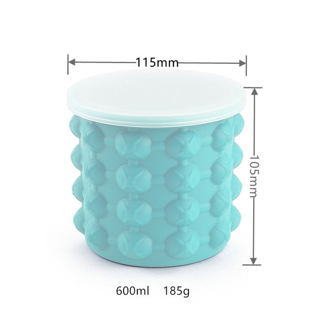 Silicone Ice Cube Maker Portable Bucket for Wine, Beer, and Whiskey Cooling