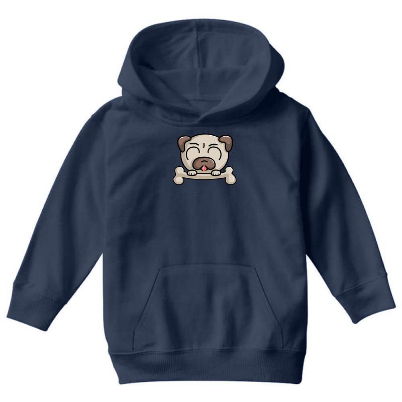 Cute Pug Dog Youth Hoodie - Soft and Stylish