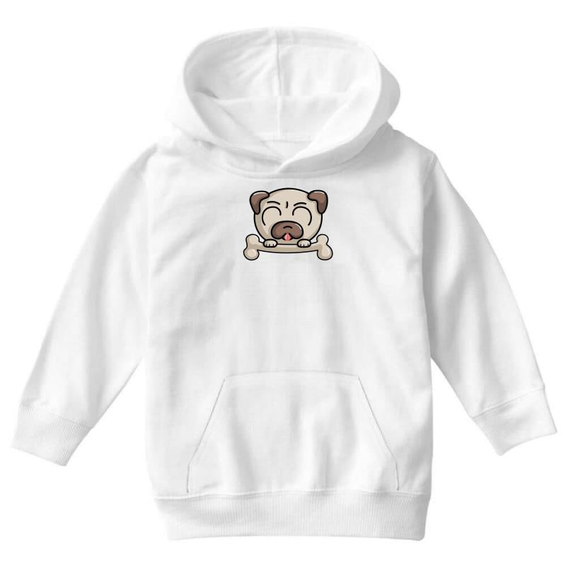 Cute Pug Dog Youth Hoodie - Soft and Stylish