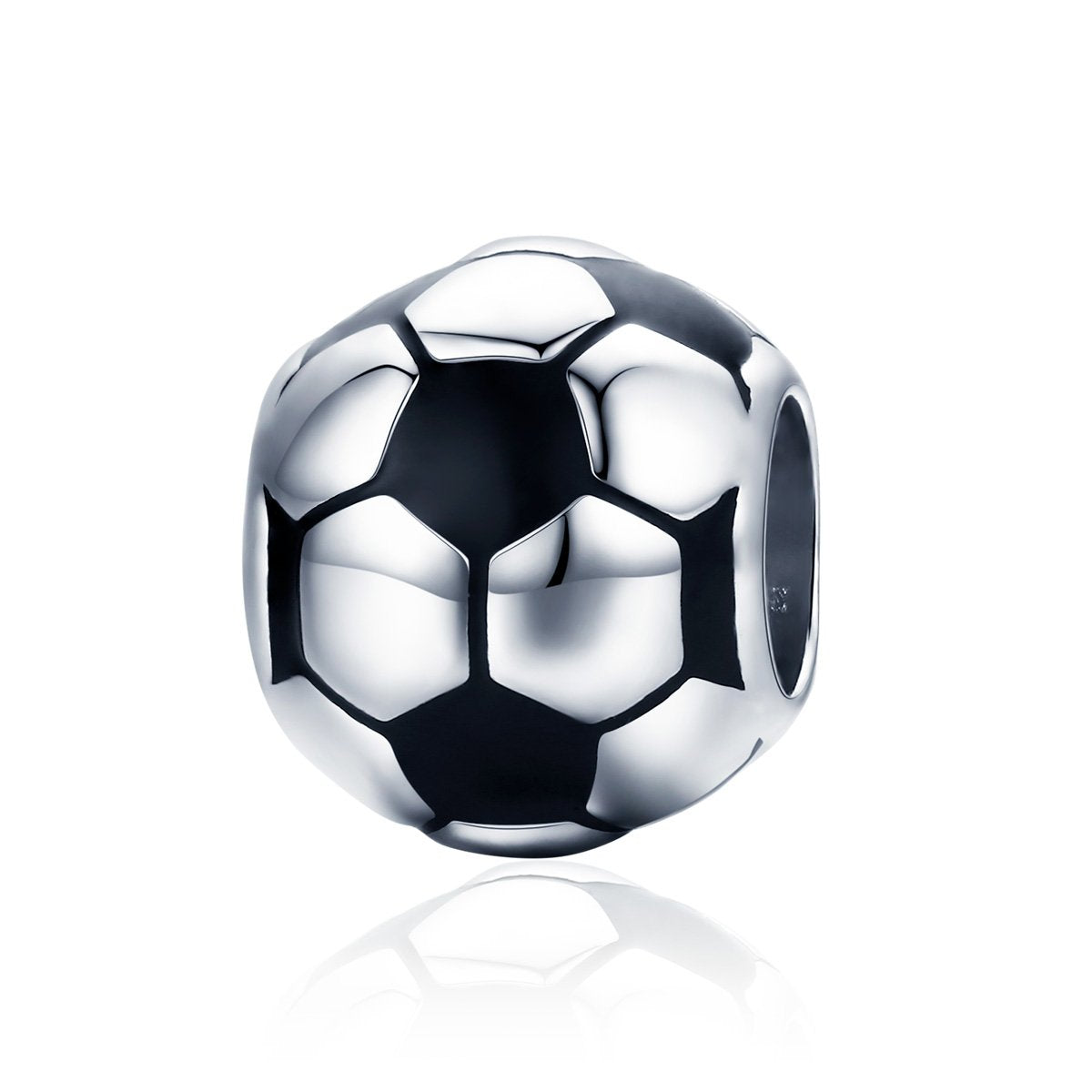 Sterling 925 Silver Football Soccer Pendant for Pandora & European Charm Bracelets