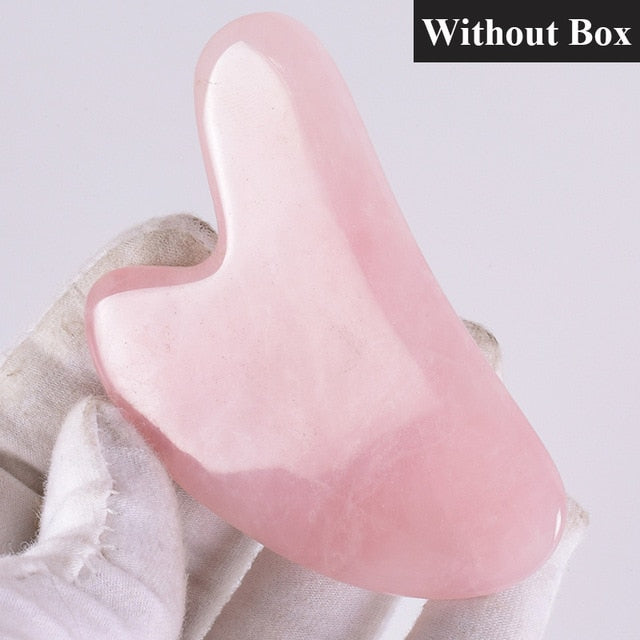 Rose Quartz Jade Roller - Natural Crystal Facial Massager for Skin Care & Beauty