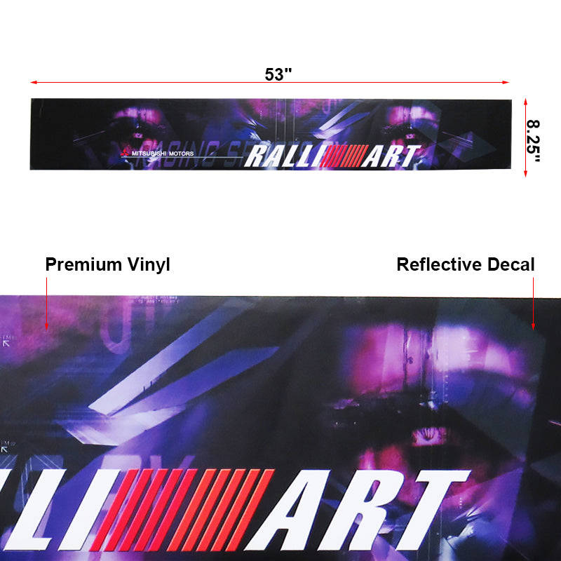 Premium UV Resistant Front Window Windshield Banner for Mitsubishi MOTOR RALLIART