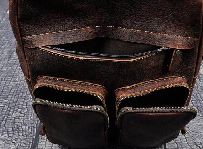 Cool Vintage Leather Backpack for Men - Durable Travel & School Backpack