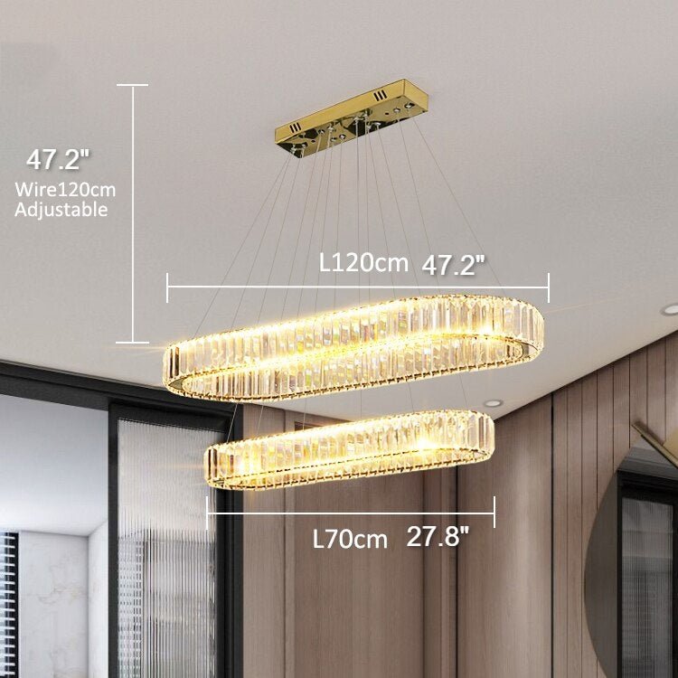 MIRODEMI® Oval Modern Crystal Chandelier for Living Room, Dining Room, Kitchen Island