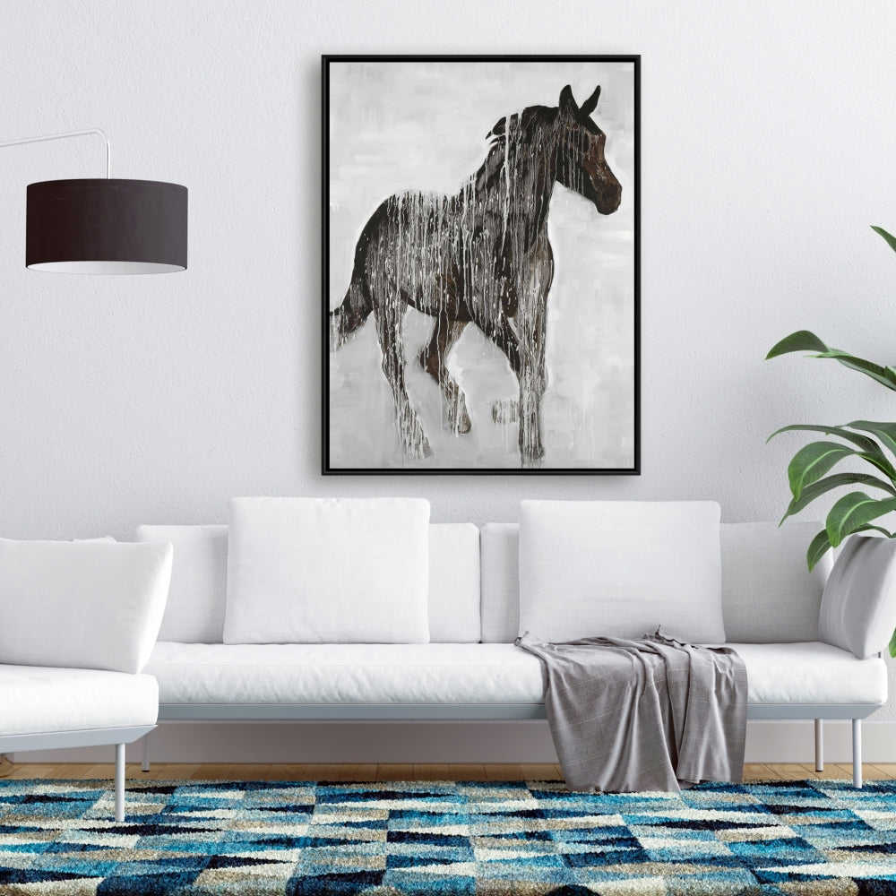 Abstract Brown Horse Fine Art Gallery Wrapped Canvas 24x36