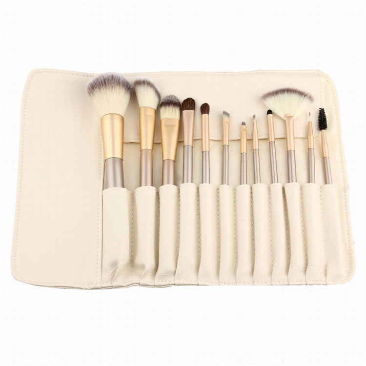 Spot Detonating 121824 White Make-up Brush Set, 24-Piece Champagne Color Makeup Brushes for Portable Beauty Tools