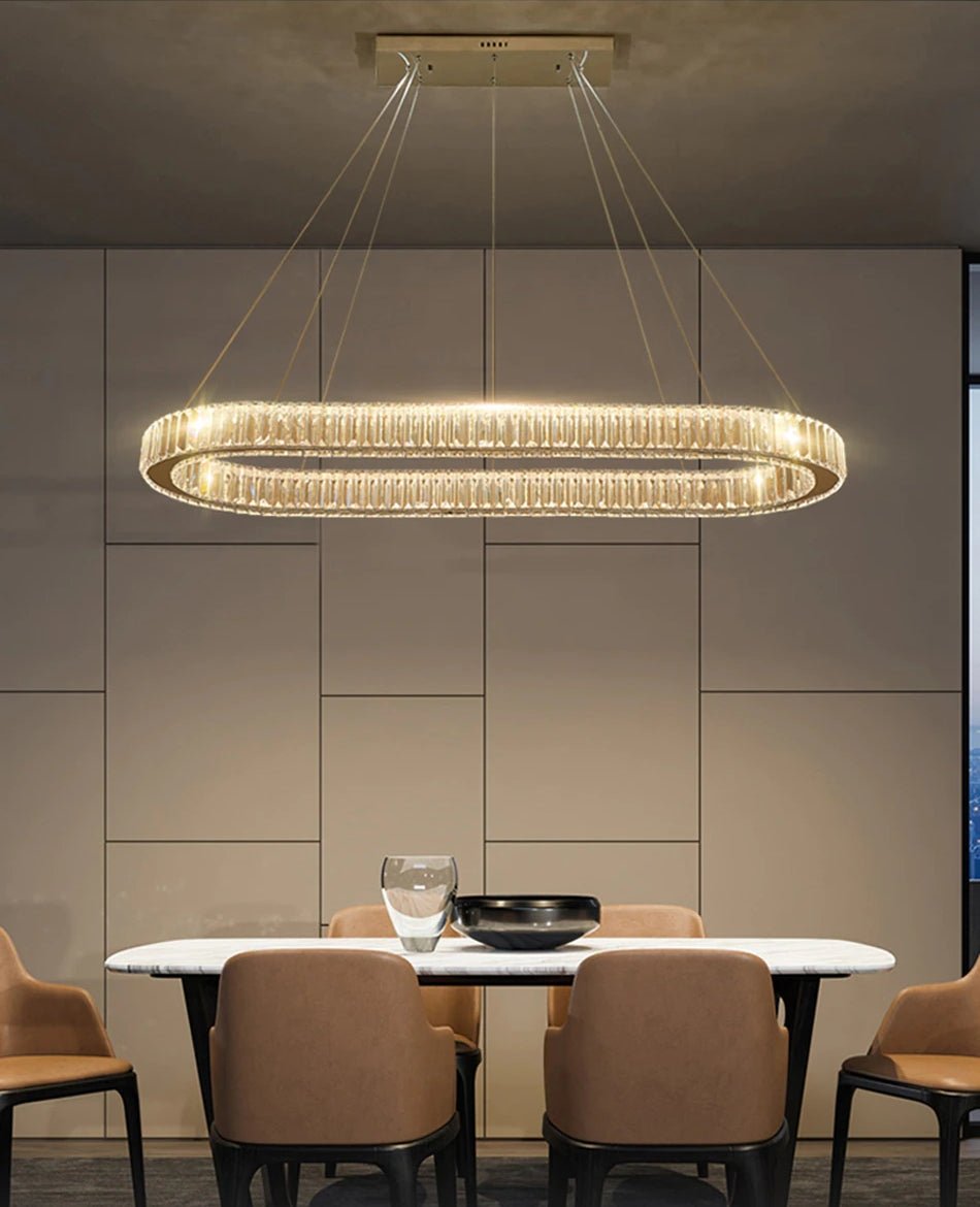 MIRODEMI® Oval Modern Crystal Chandelier for Living Room, Dining Room, Kitchen Island