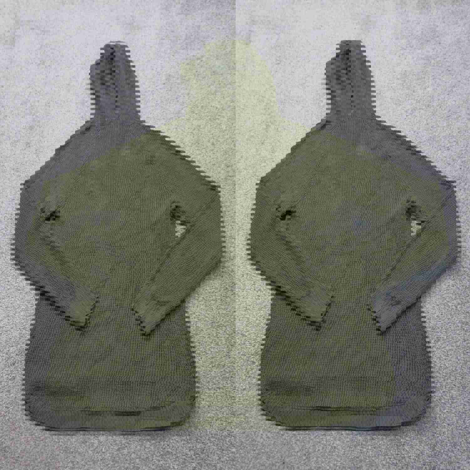 Lauren Ralph Lauren Women's Hoodie Sweater Knitted Long Sleeve Drawstring Green L