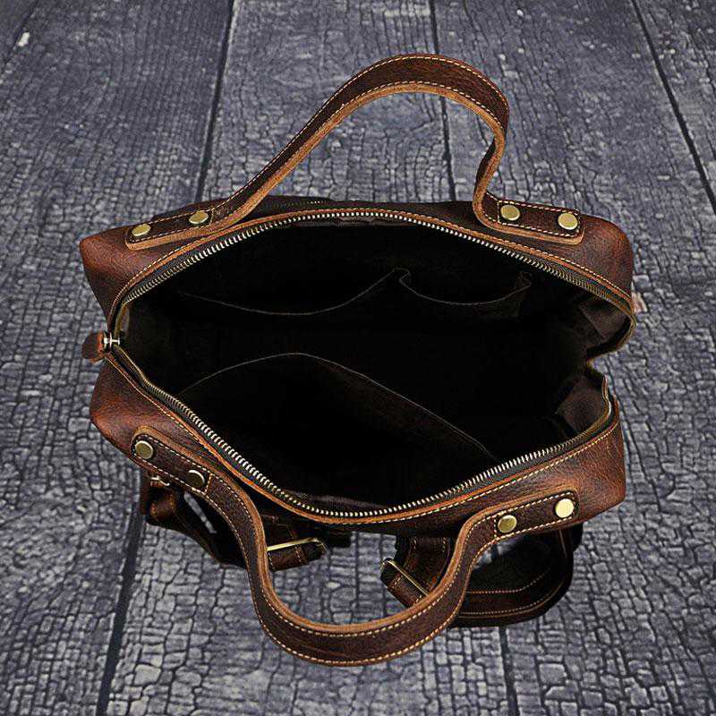 Cool Vintage Leather Backpack for Men - Durable Travel & School Backpack