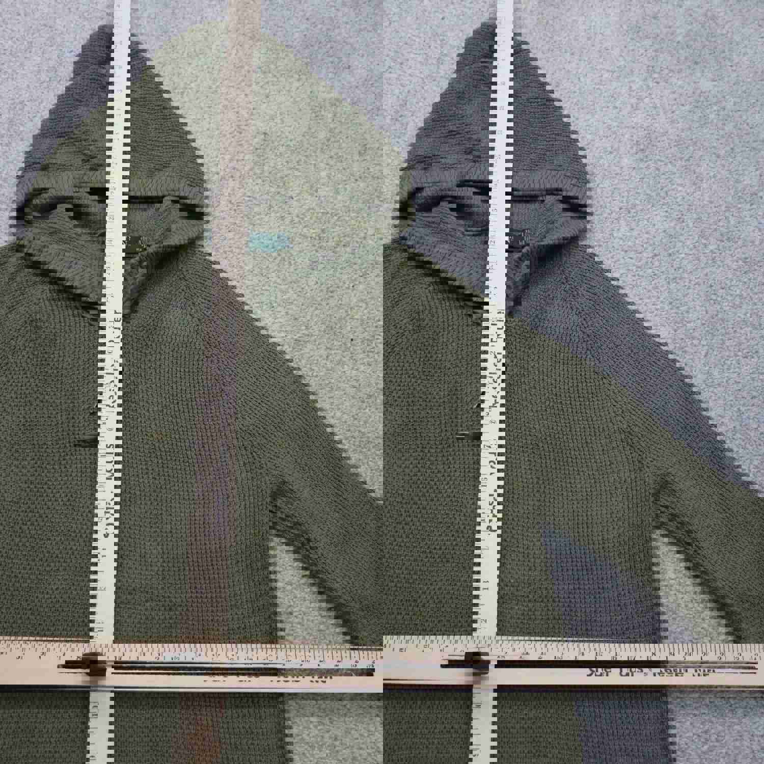 Lauren Ralph Lauren Women's Hoodie Sweater Knitted Long Sleeve Drawstring Green L