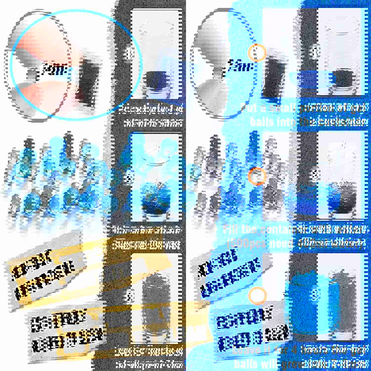 2 in 1 Gel Blaster Gun with 50000 Gel Balls and 10 Foam Bullets for Outdoor Shooting Games