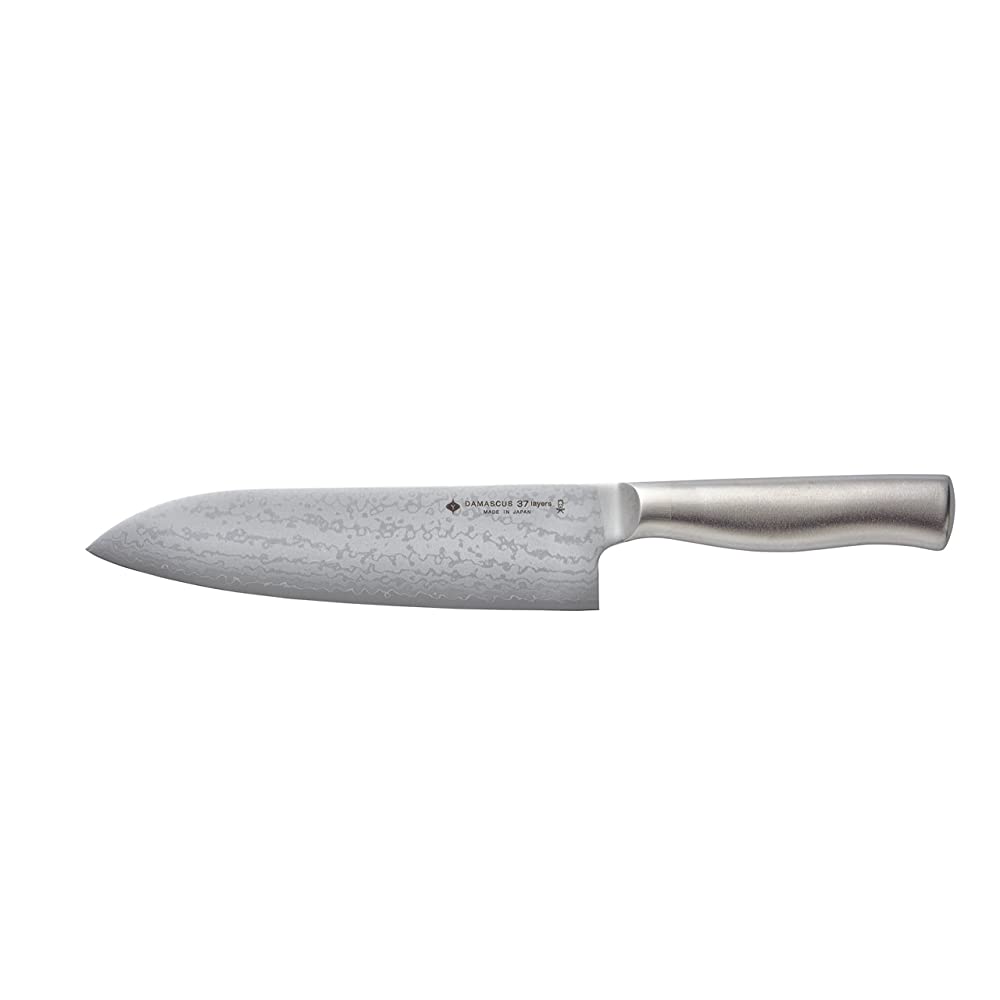 Willow Design Damascus Steel Kitchen Knife - 7.1 inches, Made in Japan