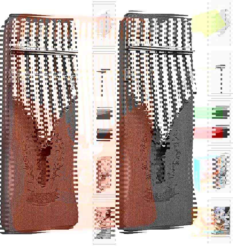 Dripex 17 Keys Kalimba Thumb Piano with Instruction Book and Tuning Hammer, Perfect for Beginners and Music Lovers