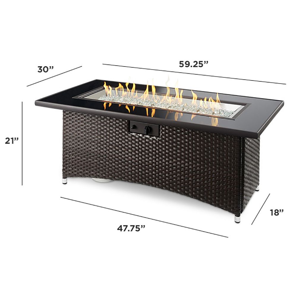 Outdoor Greatroom Balsam Montego Linear Gas Fire Pit Table - MG-1242-BLSM-K