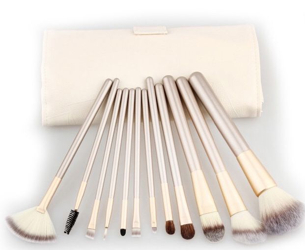 Spot Detonating 121824 White Make-up Brush Set, 24-Piece Champagne Color Makeup Brushes for Portable Beauty Tools