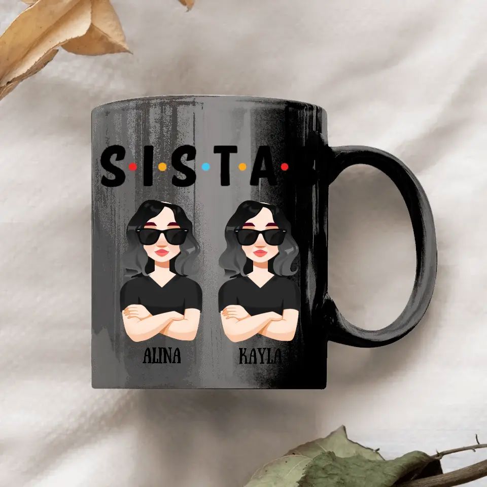 Personalized Custom White Mug - Juneteenth, Birthday Gift For Friends, Besties - Sistas Forever