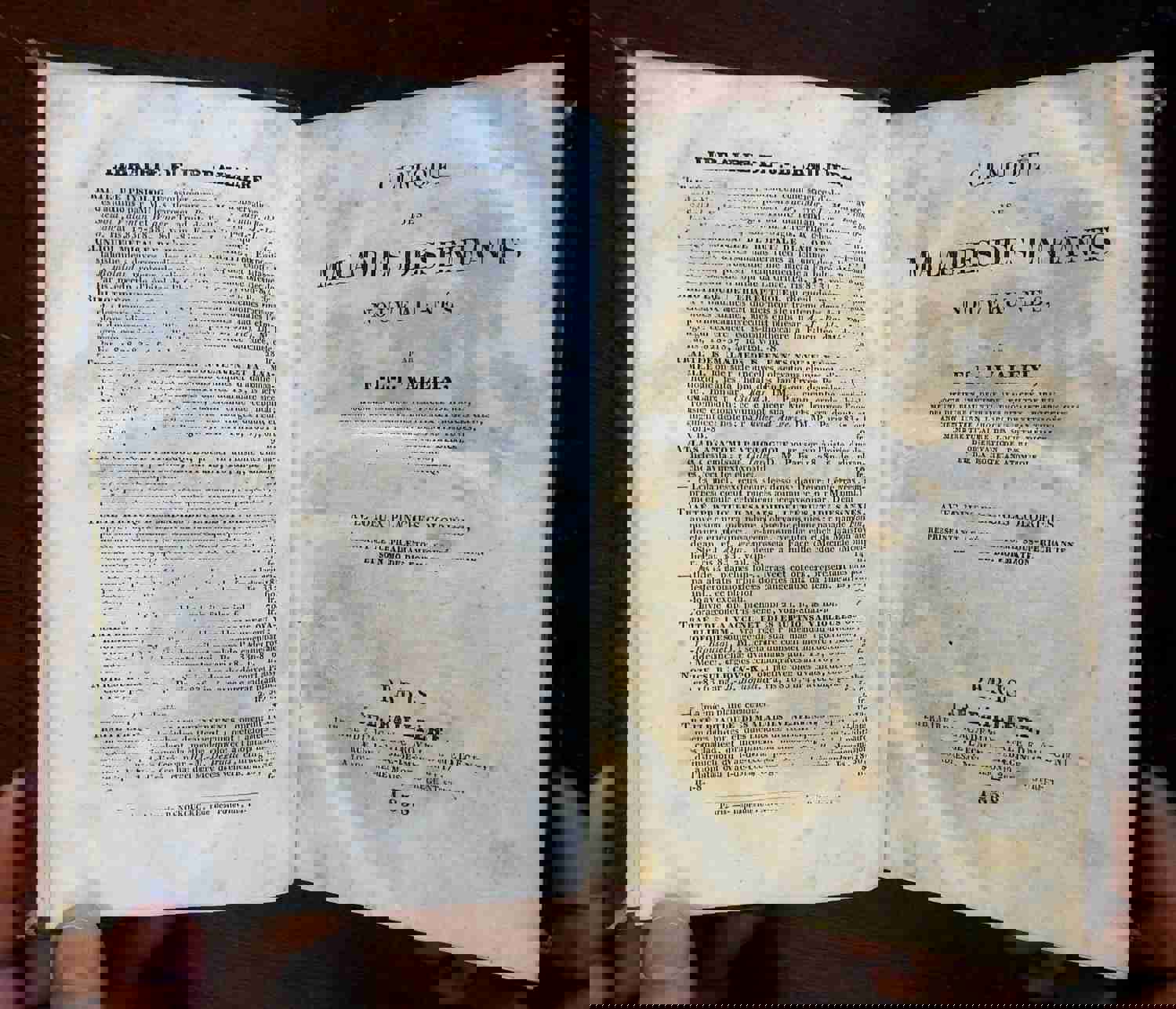 Illnesses of Newborn Children 1868 Valleix French Medical Book with Color Plates