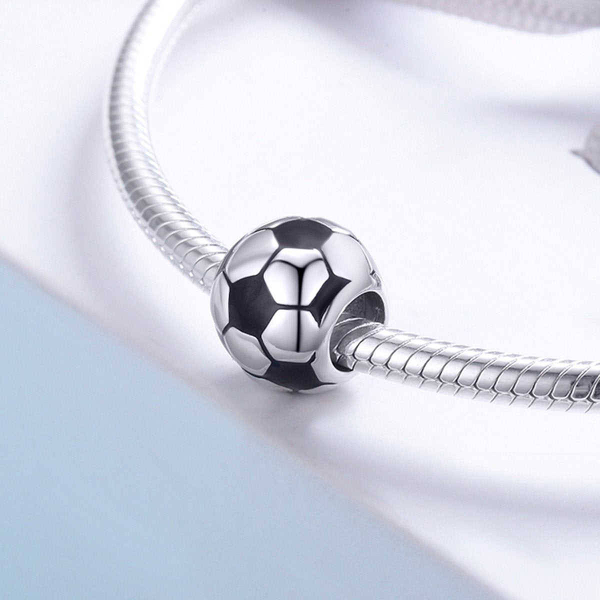 Sterling 925 Silver Football Soccer Pendant for Pandora & European Charm Bracelets