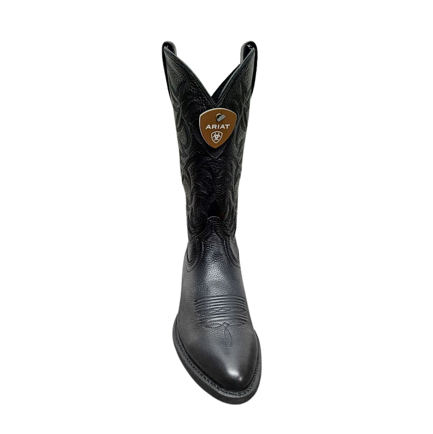 Ariat Mens Heritage R Toe Western Boot - Medium Black Deertan (Style: 10002218)