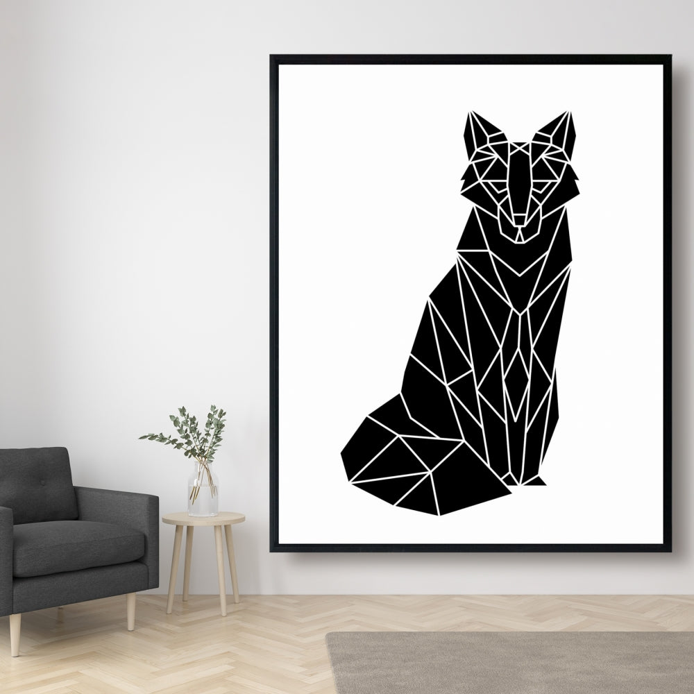 Geometric Fox Fine Art Gallery Wrapped Canvas 24x36
