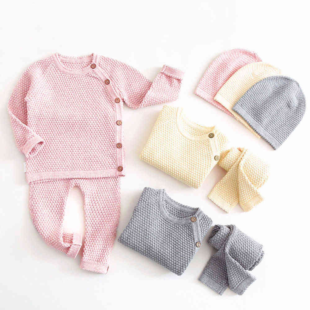Baby Unisex Clothes Sets - Spring Newborn Cotton Outfits with Pant