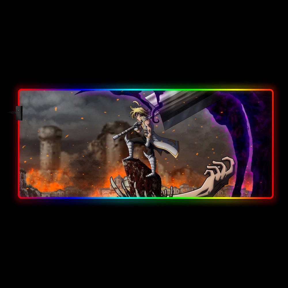 Demon King Design RGB Gaming Mouse Pad - M-XXL Size with LED Light Modes