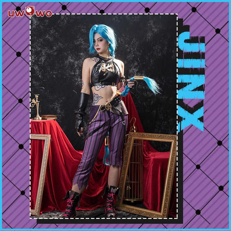 UWOWO Game Jinx Cosplay LOL Arcane Jinx Costume XS-2XL