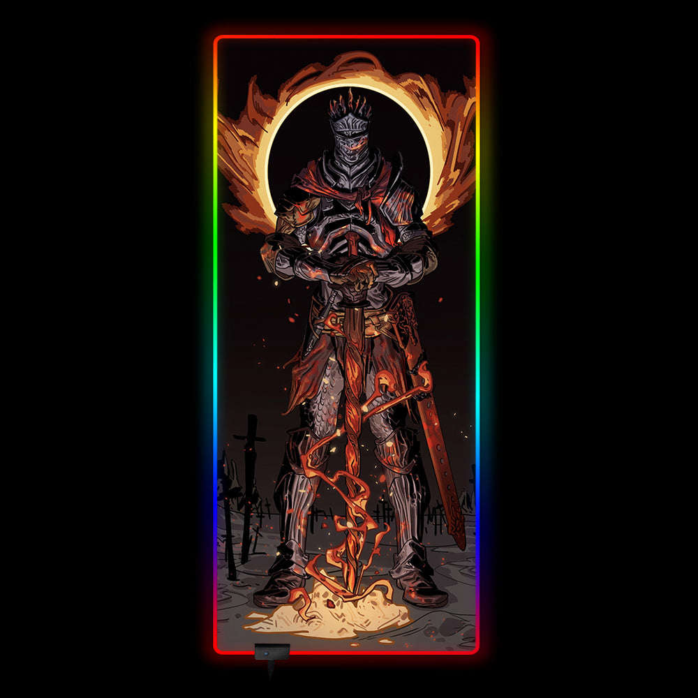 Soul of Cinder RGB Gaming Mouse Pad with LED Lighting, Large Size for Gamers