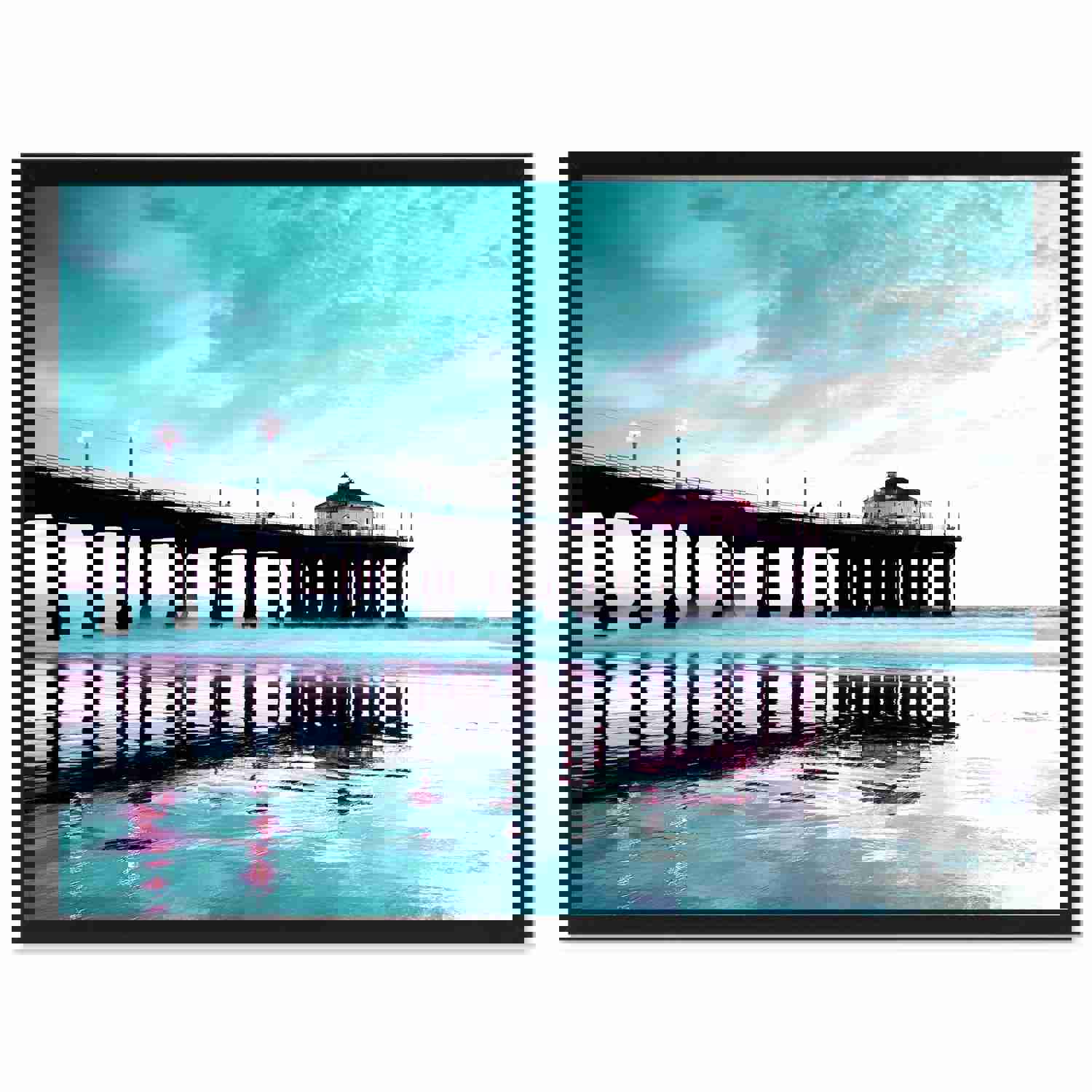 Manhattan Beach California Aqua Landscape Photo Canvas Print Wall Art