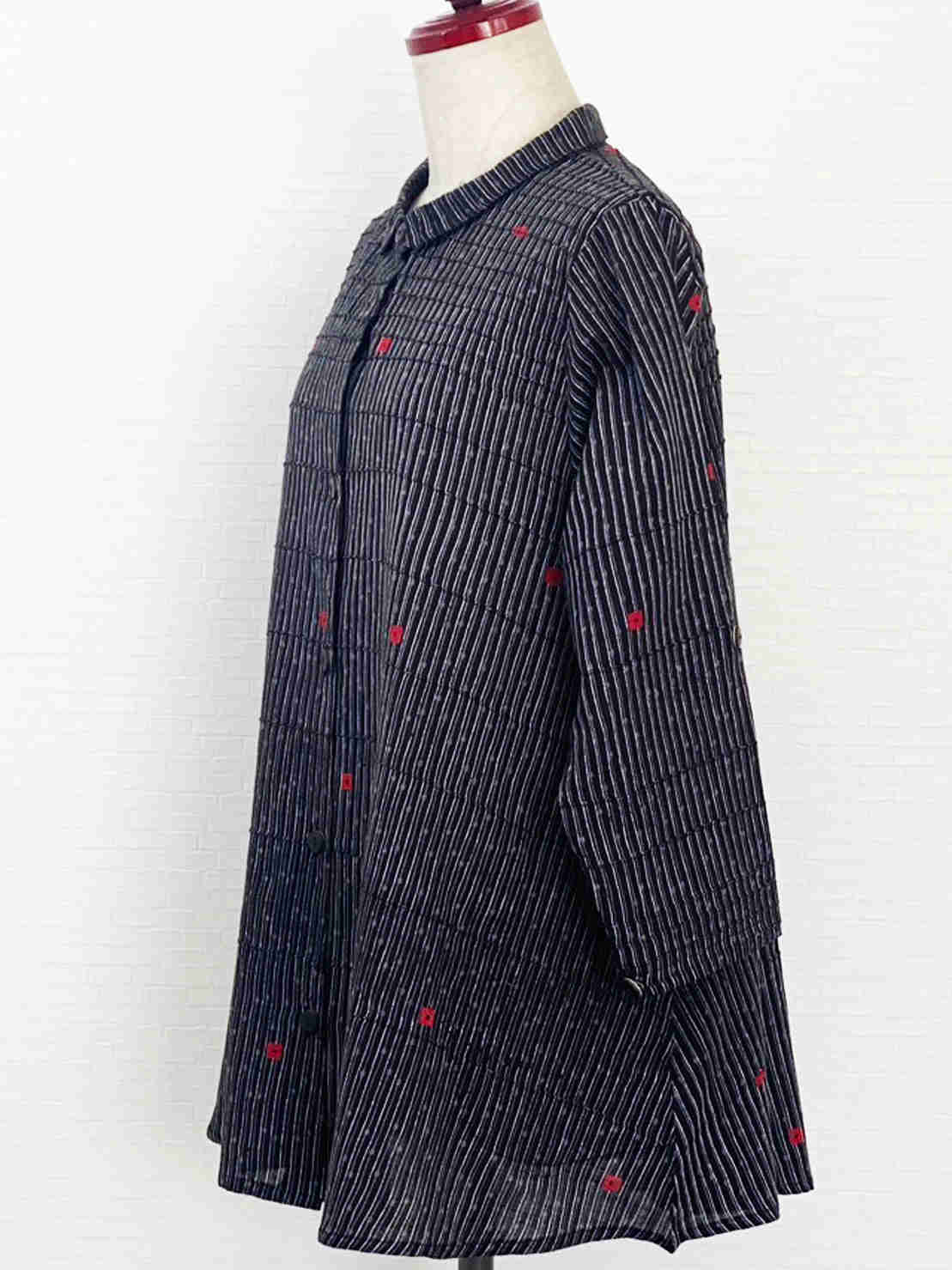Pintuck Jacket - Birch Tree Print - Black