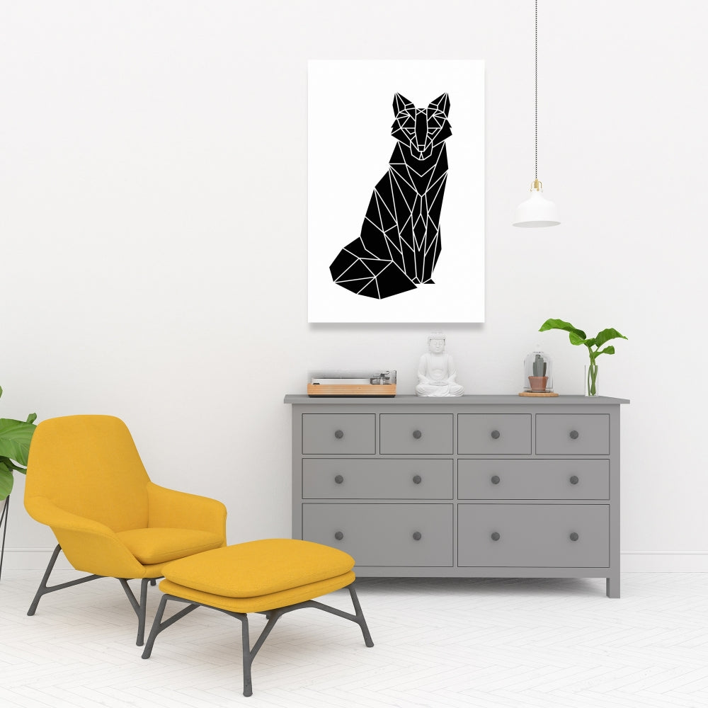 Geometric Fox Fine Art Gallery Wrapped Canvas 24x36