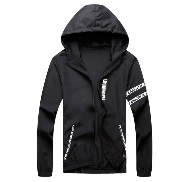 Men's Summer Windbreaker Jacket - Sun Protection, Hooded, Lightweight for Sports & Cycling