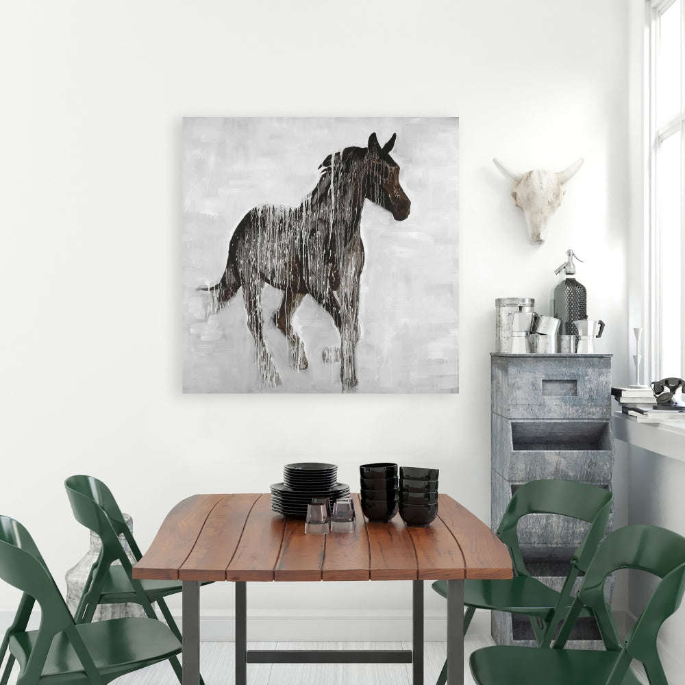 Abstract Brown Horse Fine Art Gallery Wrapped Canvas 24x36
