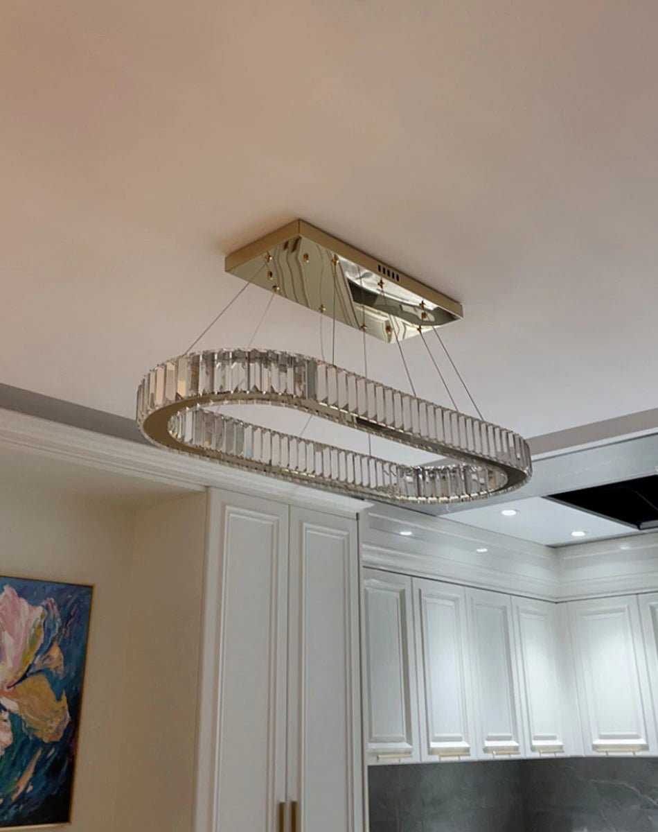 MIRODEMI® Oval Modern Crystal Chandelier for Living Room, Dining Room, Kitchen Island