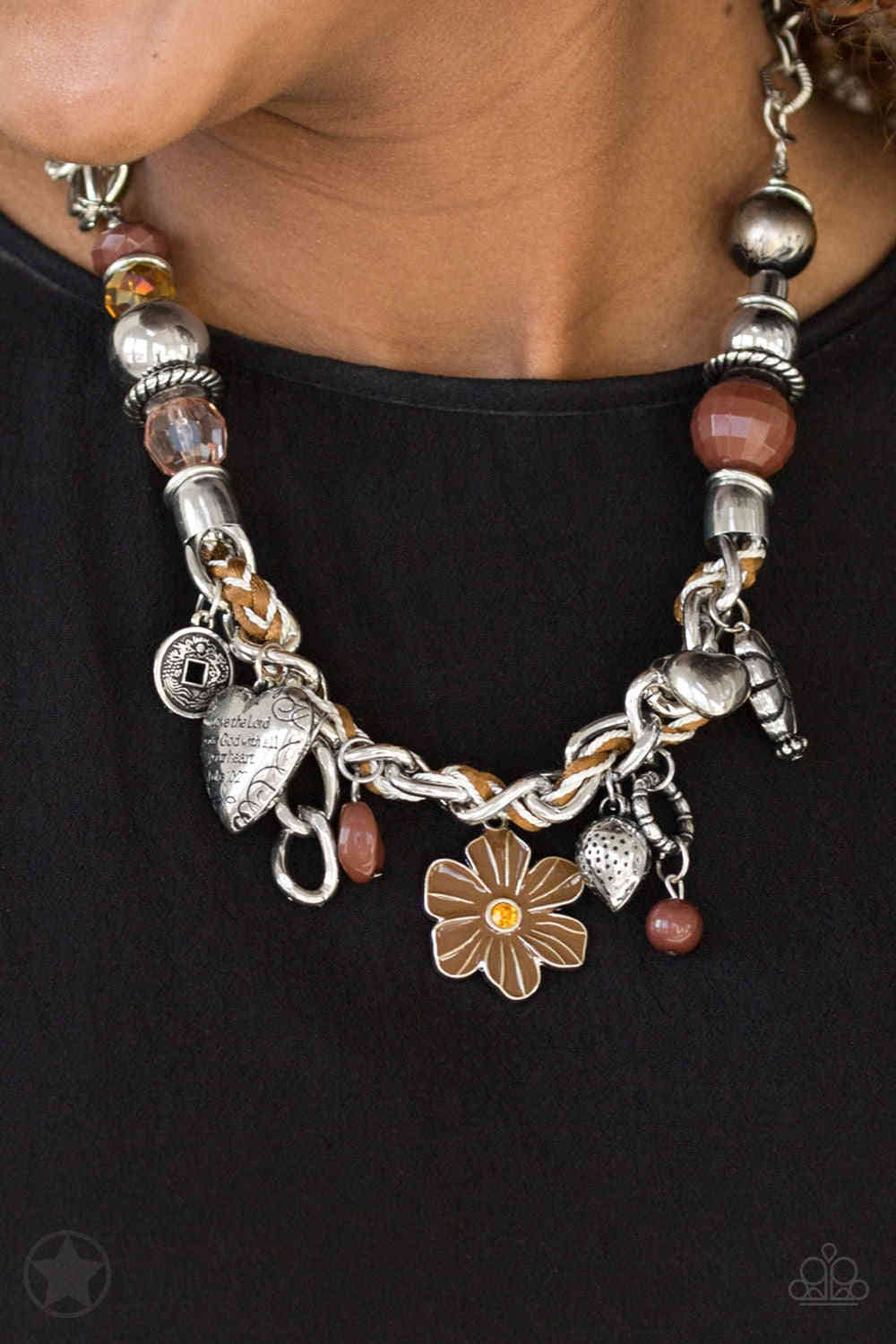 Paparazzi Jewelry Necklace Charmed, I Am Sure - Brown