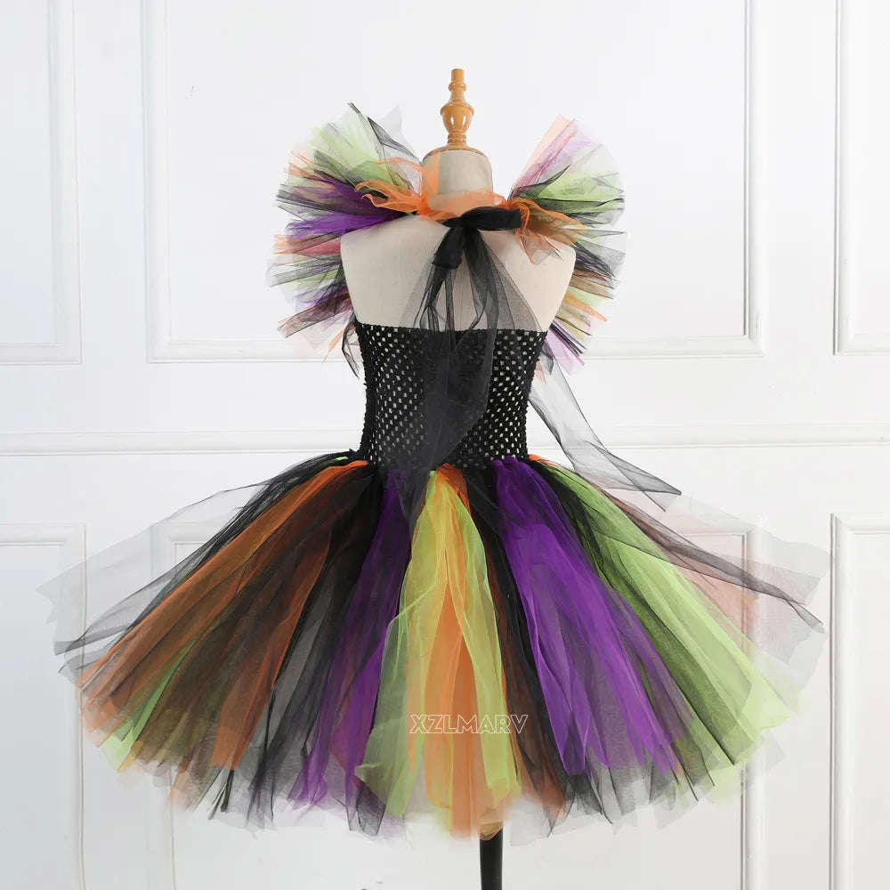 Kids Girls Carnival Vestidos Clothing Set with Bag and Hat for Halloween