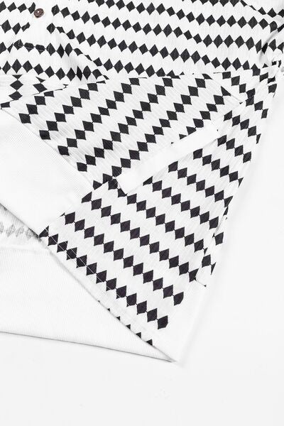 Plaid Half Button Dropped Shoulder Hoodie for Men and Women