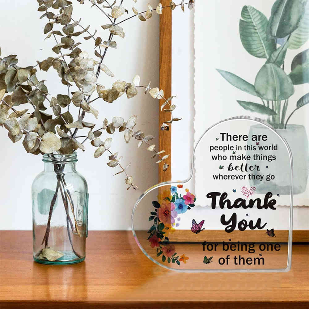 Heart Shaped Acrylic Keepsake with Inspirational Quotes - Perfect Graduation Thanksgiving Gift