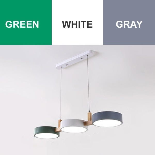 MIRODEMI® Nordic Natural Wood Chandelier with 3 Switchable Colors for Dining Room, Kitchen