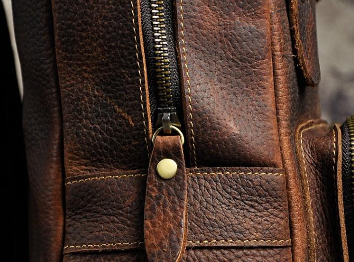 Cool Vintage Leather Backpack for Men - Durable Travel & School Backpack