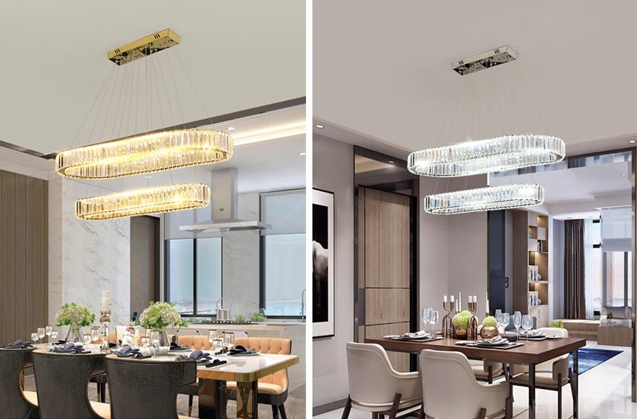 MIRODEMI® Oval Modern Crystal Chandelier for Living Room, Dining Room, Kitchen Island