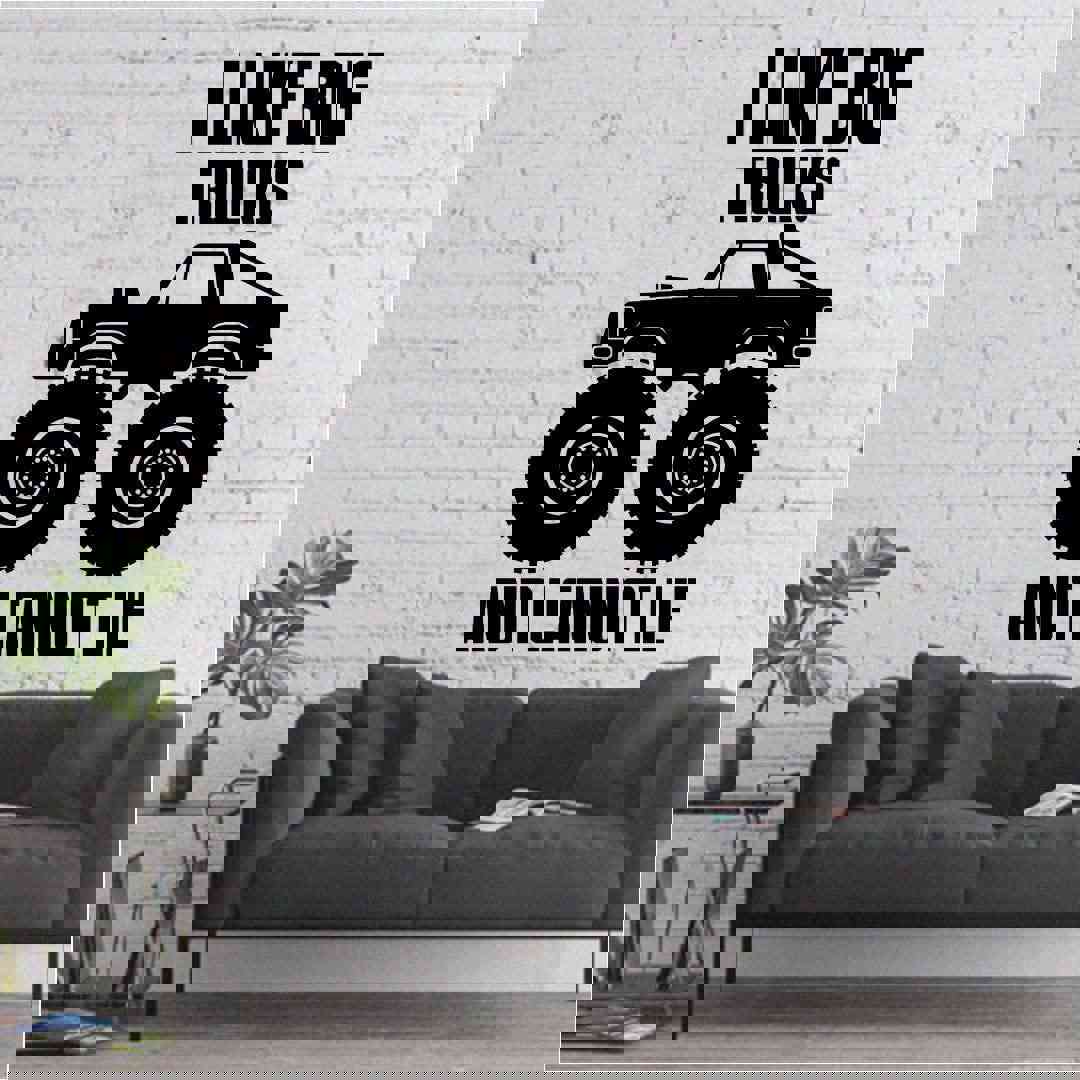 Trucks Vinyl Wall Sticker Wall Decal - I Like Big Trucks I Cannot Lie Monster Truck Toy Car