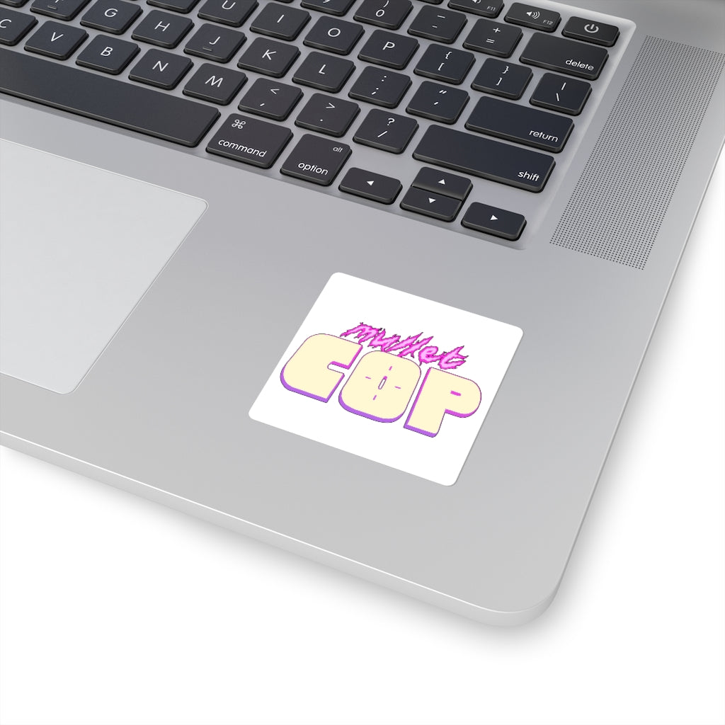Mullet Cop (Logo Design) - Square Stickers