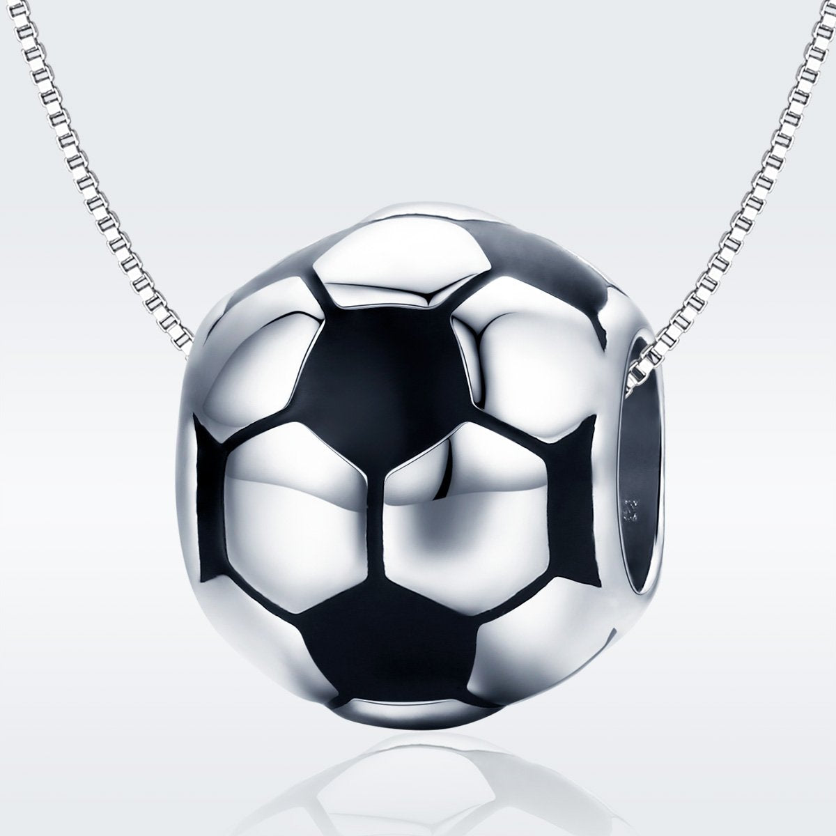 Sterling 925 Silver Football Soccer Pendant for Pandora & European Charm Bracelets