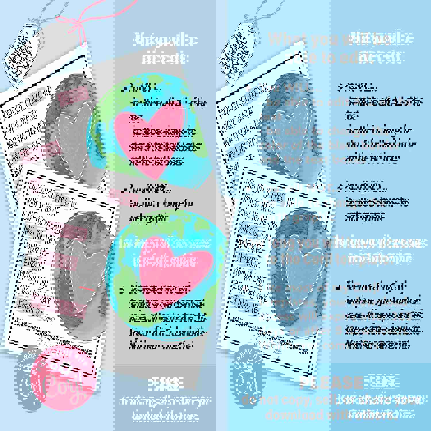 Editable Religious Gift Tags - John 3:16 Printable Digital File