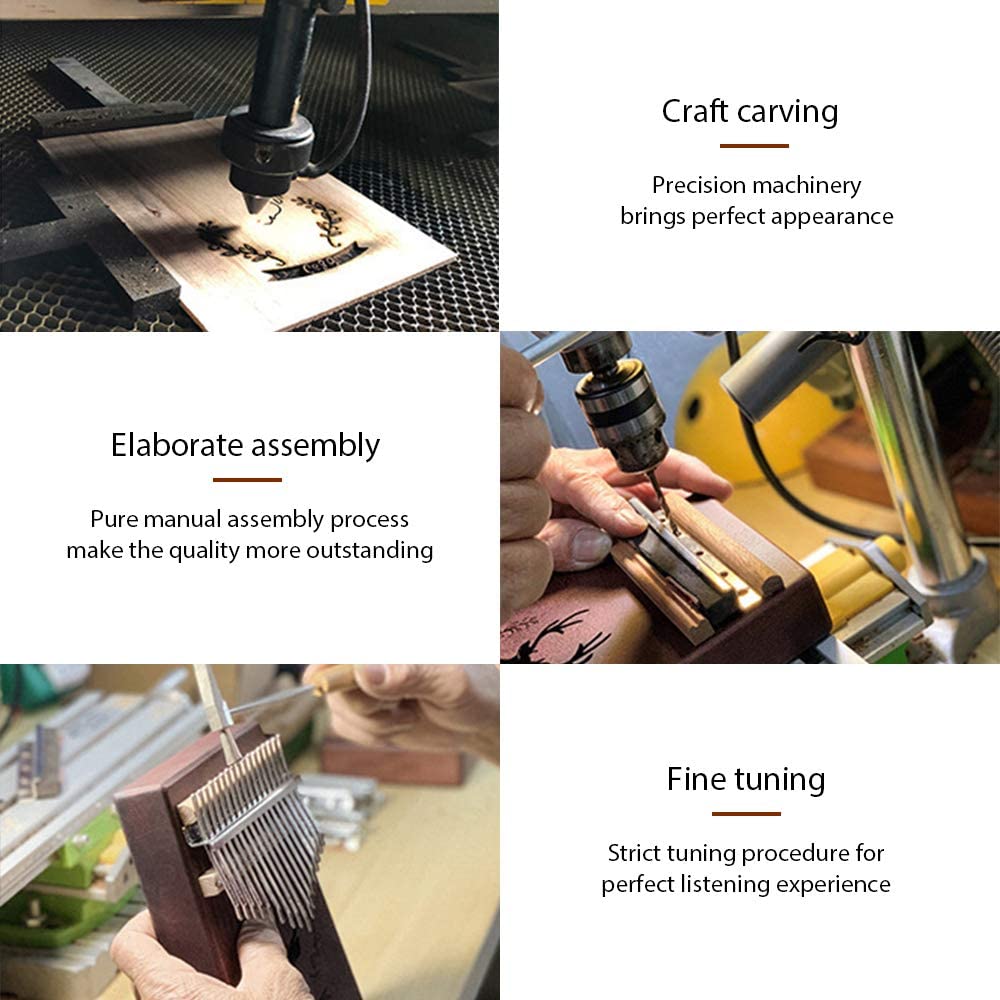 Dripex 17 Keys Kalimba Thumb Piano with Instruction Book and Tuning Hammer, Perfect for Beginners and Music Lovers