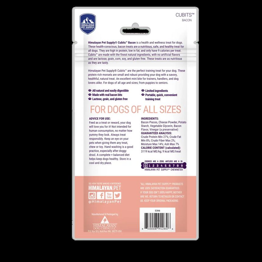 Himalayan Pet Supply Cubits® Bacon (3.5 Oz) - Healthy Dog Treats